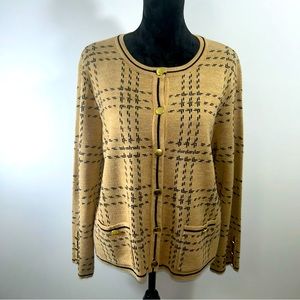 Designers Original Sweater Size Large 100% Acrylic Button Down Long Sleeve